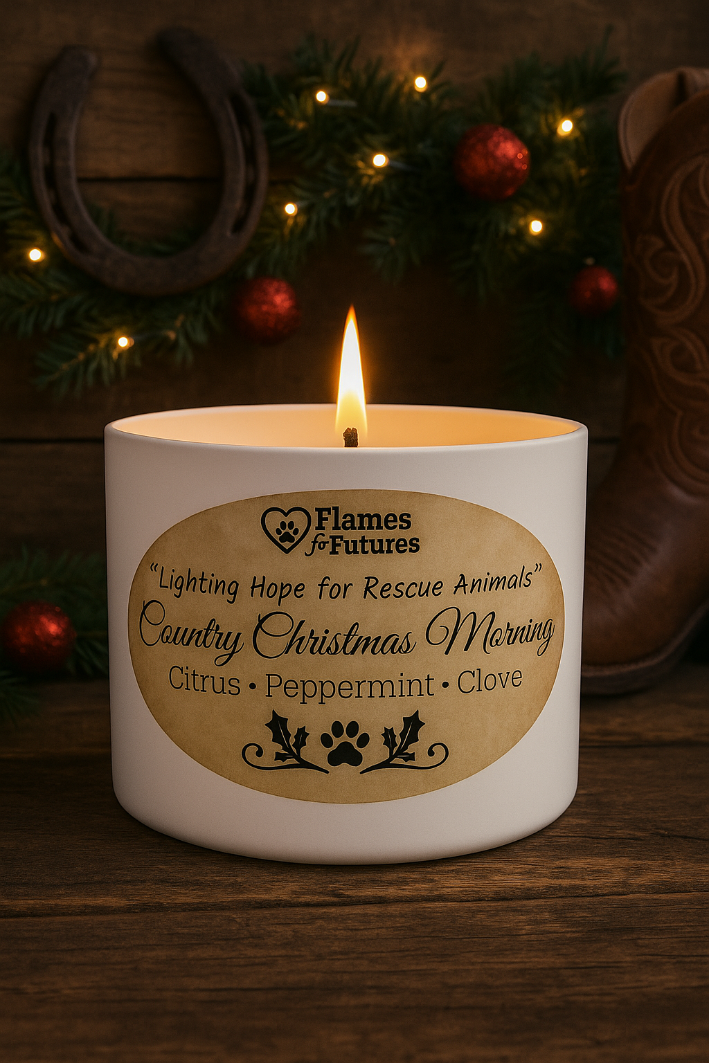 Flames for Futures “Country Christmas Morning”