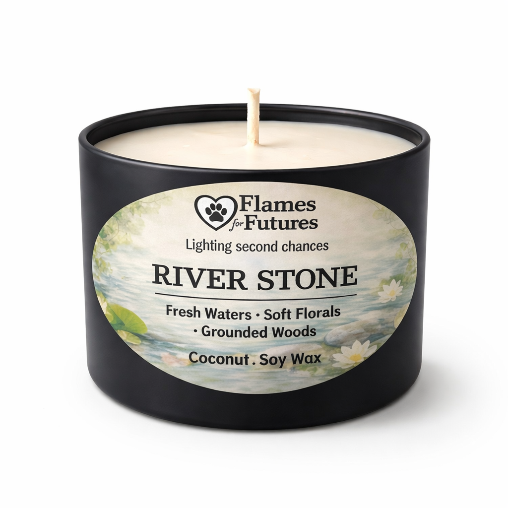River Stone Candle - 8oz Matte Black Tin