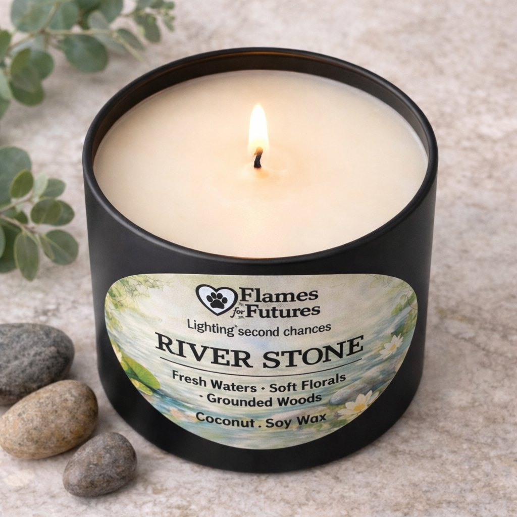 River Stone Candle - 8oz Matte Black Tin