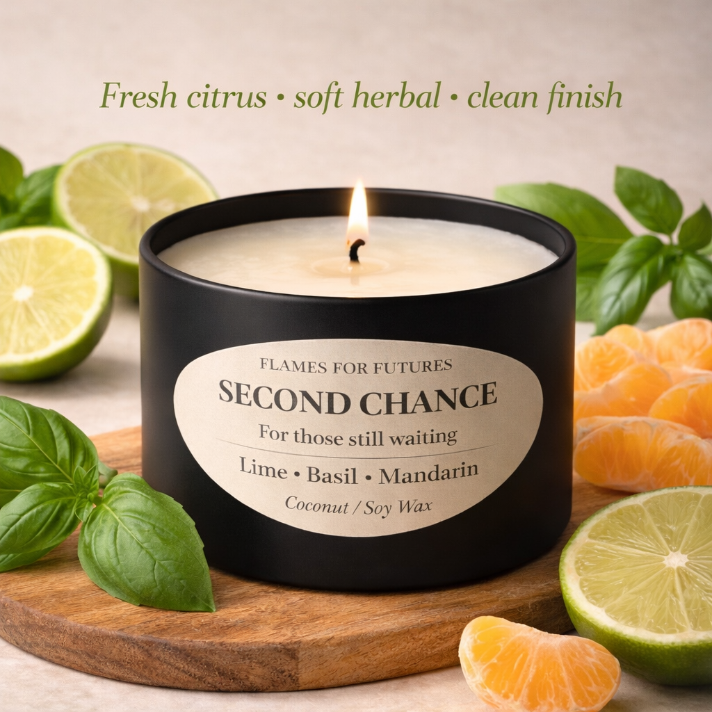Second Chance – Lime, Basil & Mandarin | Flames for Futures Candle