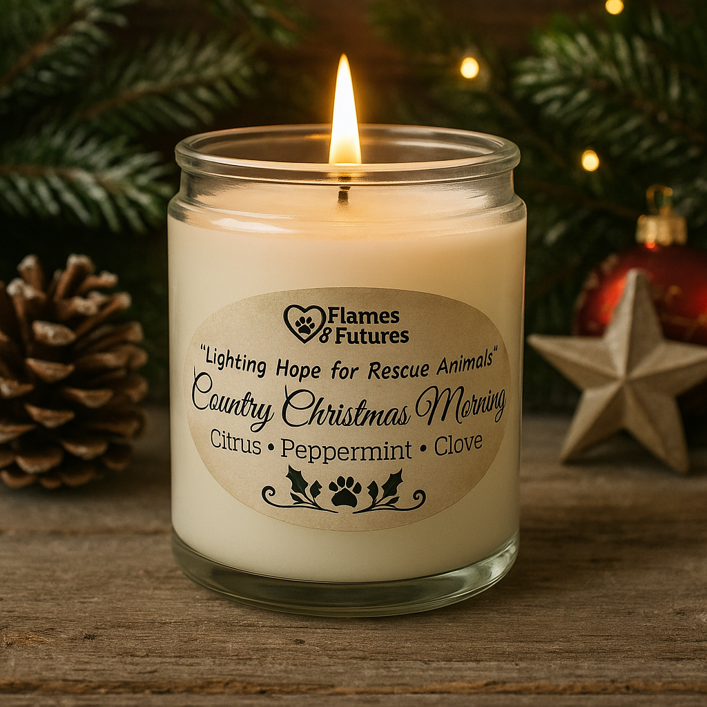 Flames for Futures “Country Christmas Morning” made per order